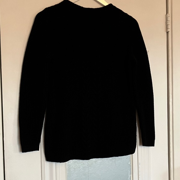 Talbots Black V-Neck Cable Knit Sweater - Picture 2 of 5